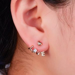 🆕 Love Earring Jacket Studs